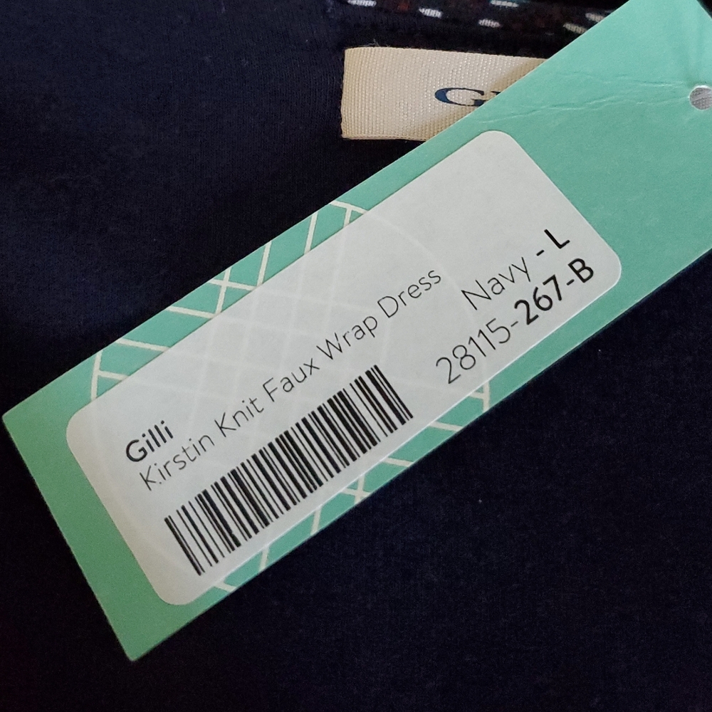 Stitch Fix Gilli Long-Sleeve Geometric Wrap Midi Dress, L, 10-12, NWT - Picture 3 of 3
